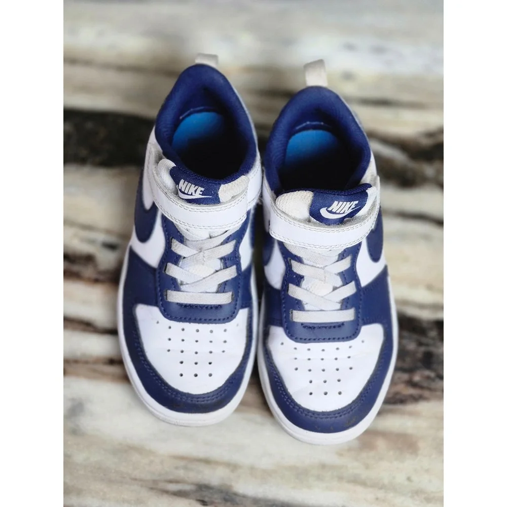 Nike Court Borough Low 2 Midnight Navy White BQ5451-107 Kids Size 12C Sneaker
